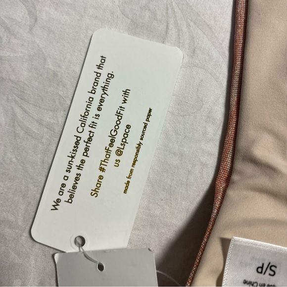 NWT L*Space Sparkly Womens Lizzie Bikini Top Metallic Marble Print Pastel LSpace - Picture 8 of 14